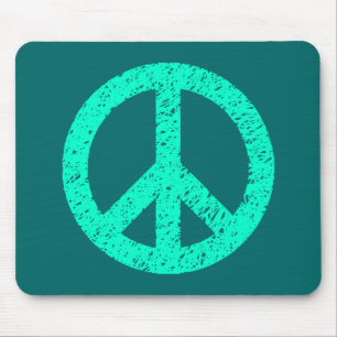 Scribble Stenciled Peace Symbol Muismat