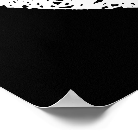 Scribble Stenciled Peace Symbol - White on Black Poster (Hoek)