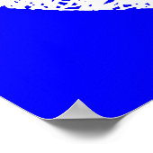 Scribble Stenciled Peace Symbol - White on Blue Poster (Hoek)