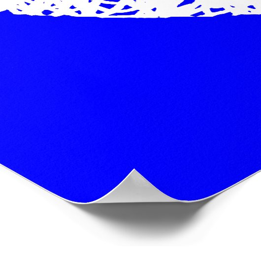 Scribble Stenciled Peace Symbol - White on Blue Poster (Hoek)