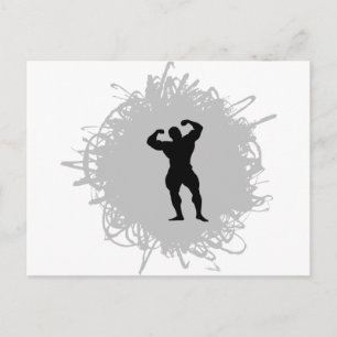 Scribble Style Bodybuilding Briefkaart