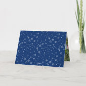 Scribble Texas kerstboom op blauw Feestdagen Kaart (Achterkant)