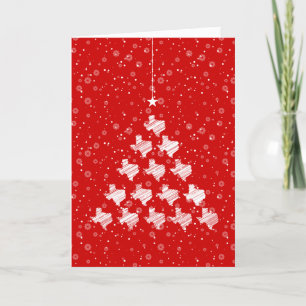 Scribble Texas kerstboom op Red Holiday Card Feestdagen Kaart