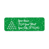 Scribble Texas Kerstmis Tree on Green Etiket (Voorkant)