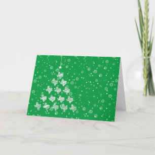 Scribble Texas Kerstmis Tree on Green Feestdagen Kaart