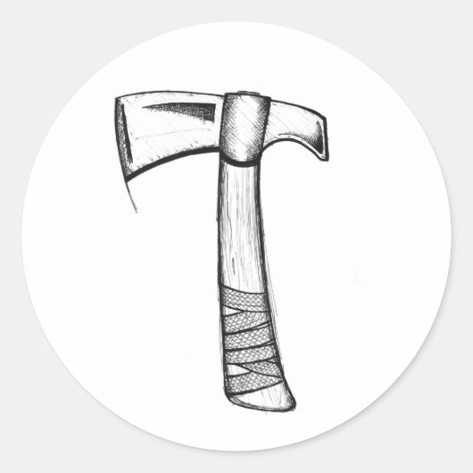 Scribble Tomahawk Sticker (Voorkant)
