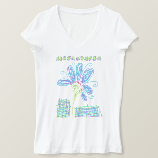 Scribbled Flower Abstracte draagbare kunst T-shirt (Design voorkant)