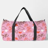Scribbled Love Hearts Duffel Bag Plunjezak (Voorkant)