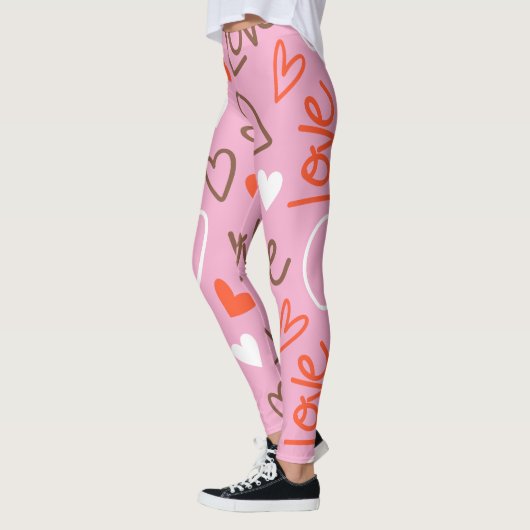 Scribbled Love Hearts Leggings (Links)