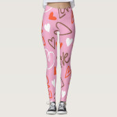 Scribbled Love Hearts Leggings (Voorkant)