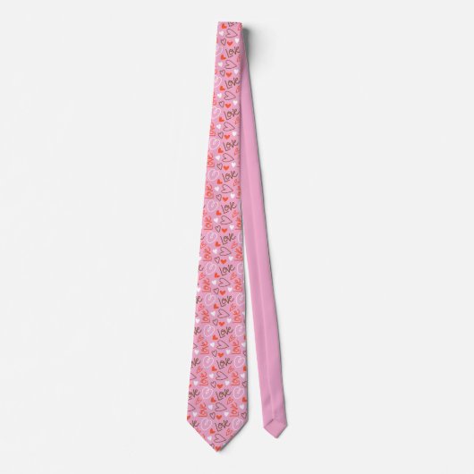 Scribbled Love Hearts Necktie Stropdas (Voorkant)
