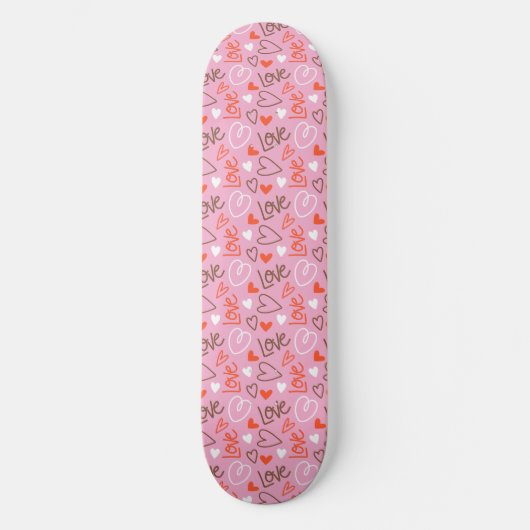 Scribbled Love Hearts Skateboard (Recto)