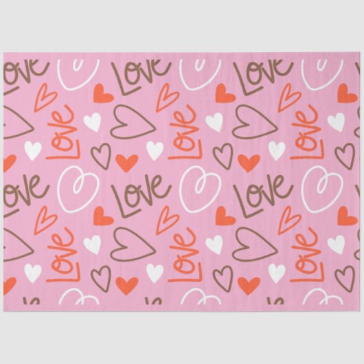Scribbled Love Hearts Tissue Paper Tissuepapier (Voorkant)