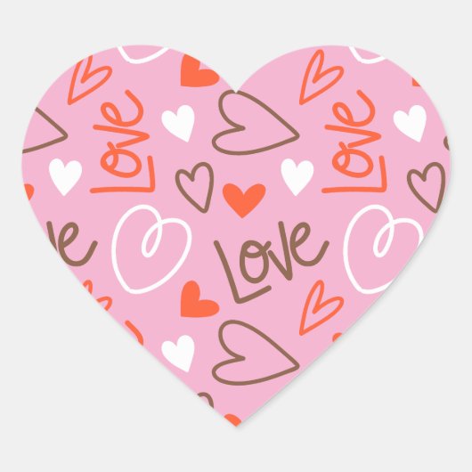 Scribbled Love Sticker (Voorkant)