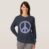 Scribbled Peace Symbol - Poeder Blauw T-shirt (Voorkant volledig)