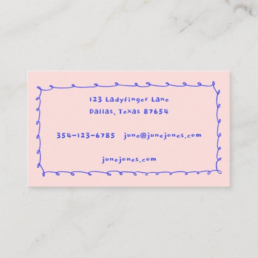 Scribbled Potlood Loops Doodle Handmade Whimsical Visitekaartje (Achterkant)