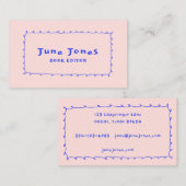 Scribbled Potlood Loops Doodle Handmade Whimsical Visitekaartje (Voorkant / Achterkant)