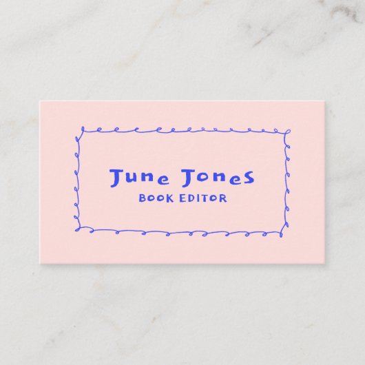 Scribbled Potlood Loops Doodle Handmade Whimsical Visitekaartje (Voorkant)