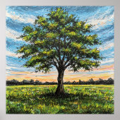 Scribbled Tree - Line Art Style Landscape Poster (Voorkant)