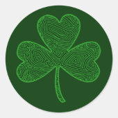 Scribbleprint Clover Ronde Sticker (Voorkant)