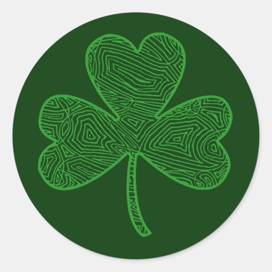 Scribbleprint Clover Ronde Sticker (Voorkant)