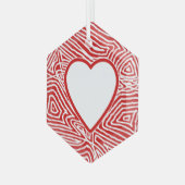 Scribbleprint Harttonen Glas Ornament (Voorkant links)