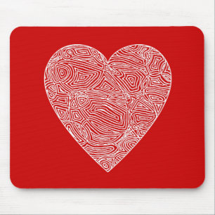 Scribbleprint Heart Mousepad Muismat