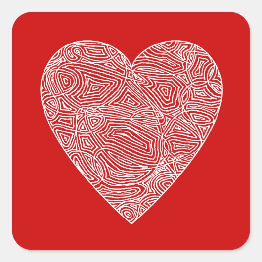 Scribbleprint Heart Sticker (Voorkant)