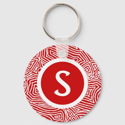 Scribbleprint Initiaal Sleutelhanger (Voorkant)