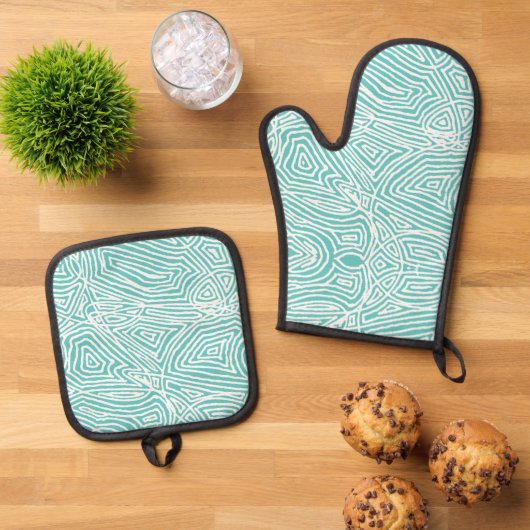 Scribbleprint Ovenwant & Pannenlap Set (Top down)