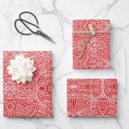 Scribbleprint Red Inpakpapier Vel