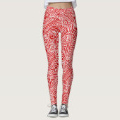 Scribbleprint Red Leggings (Voorkant)