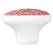 Scribbleprint Red Pattern 2 Knob Keramische Knop (Zijkant)