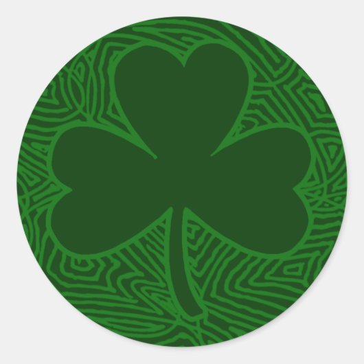 Scribbleprint Shamrock Ronde Sticker (Voorkant)
