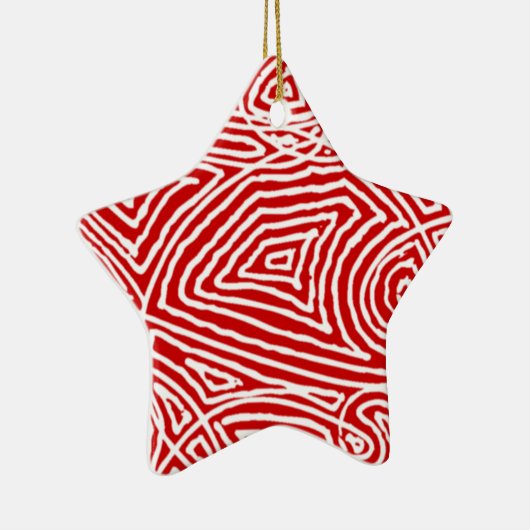 Scribbleprint Star (eenzijdig) Keramisch Ornament (Rechts)