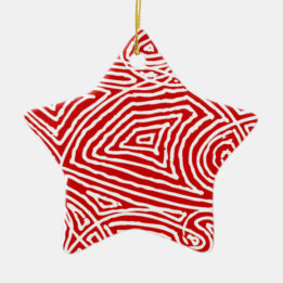 Scribbleprint ster keramisch ornament
