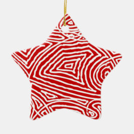 Scribbleprint ster keramisch ornament
