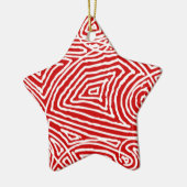Scribbleprint ster keramisch ornament (Links)