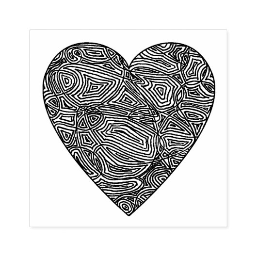 Scribbleprints Heart Rubberstempel (Afrduk)