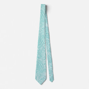 Scribbleprints Turquoise Cravate