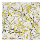 Scribbles Abstraits - Mustard et Poster Brown (Devant)