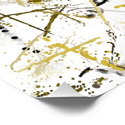 Scribbles Abstraits - Mustard et Poster Brown (Coin)
