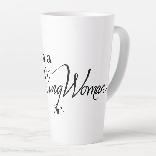 Scribbling Vrouw Latte Mok (Rechterhoek)