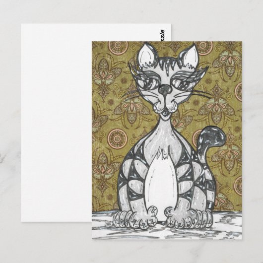 Scribby Cat 4 Briefkaart (Voorkant / Achterkant)