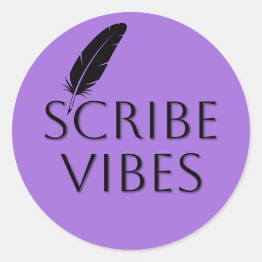 Scribe Vibes Author Writer Poet  Ronde Sticker (Voorkant)