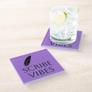 Scribe Vibes Paarse Schrijvers Auteurs Dichters Glazen Onderzetter
