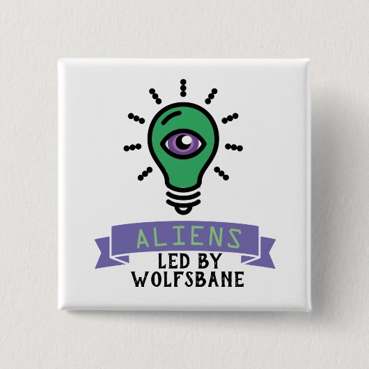 Scrimo Team Aliens Pin Vierkante Button 5,1 Cm (Voorkant)