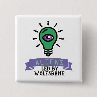 Scrimo Team Aliens Pin Vierkante Button 5,1 Cm