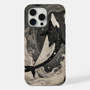 Scrimshaw Breach Whale iPhone Case 15 Pro Max Hoesje