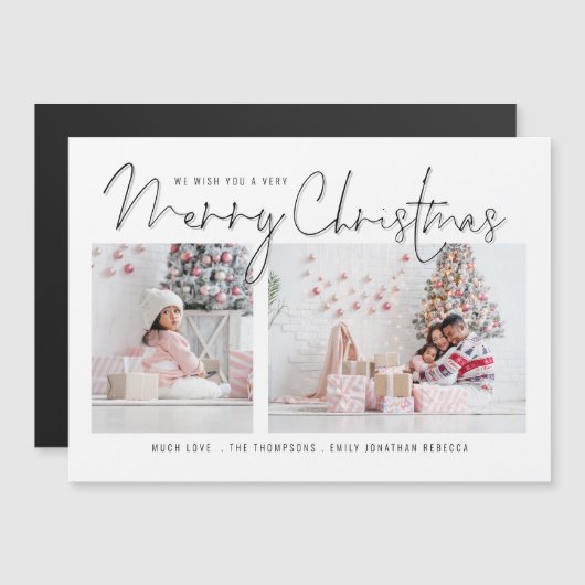 Script 2 Photos Joyeux Noël Magnet (Devant / Derrière)